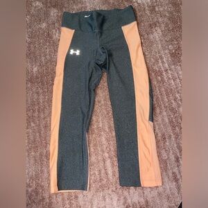 Under Armour Grey and Orange Compression Capri Leggings
